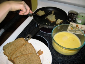 Me making the eggy bread.
